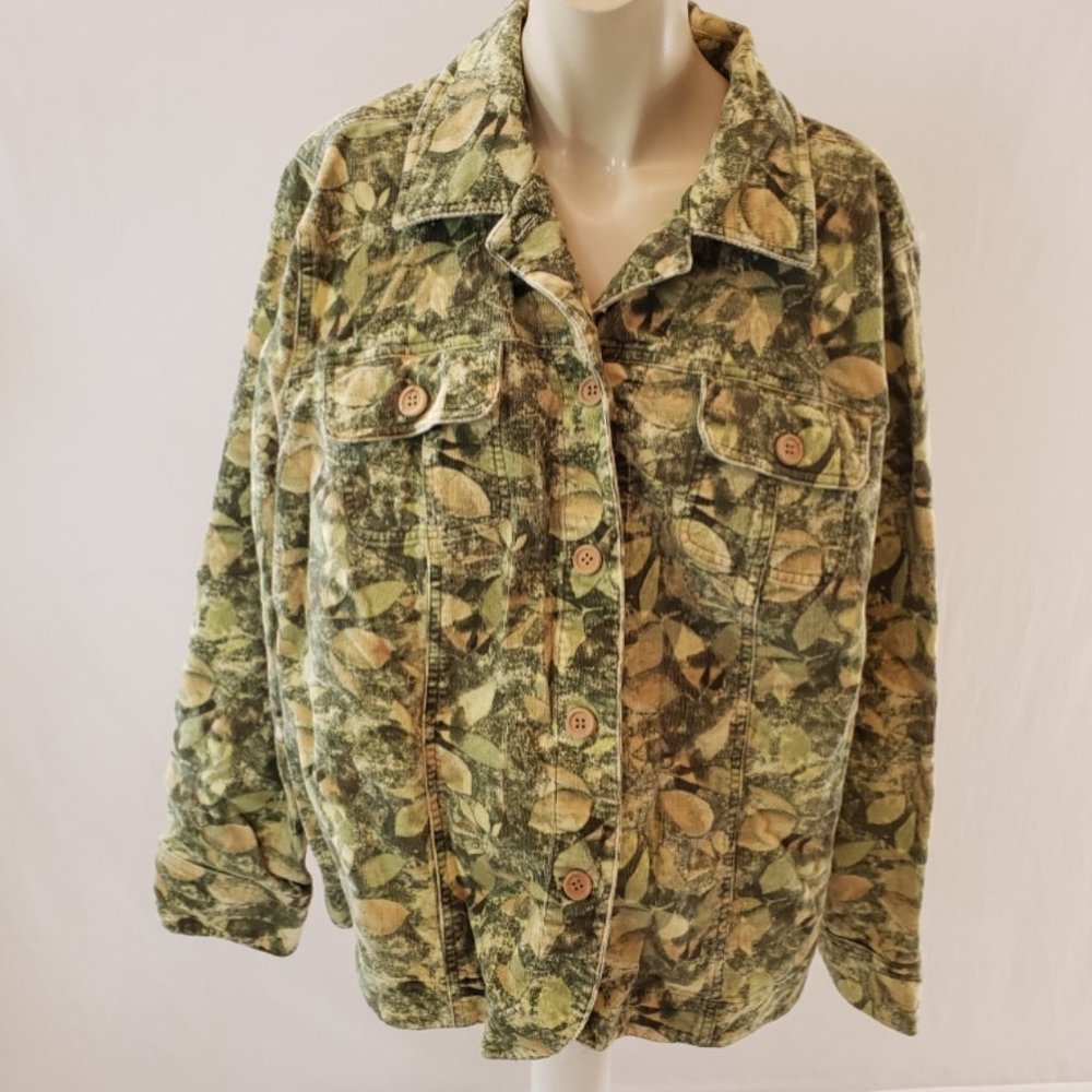 C J Banks Camouflage Corduroy Shirt/Jacket 1X